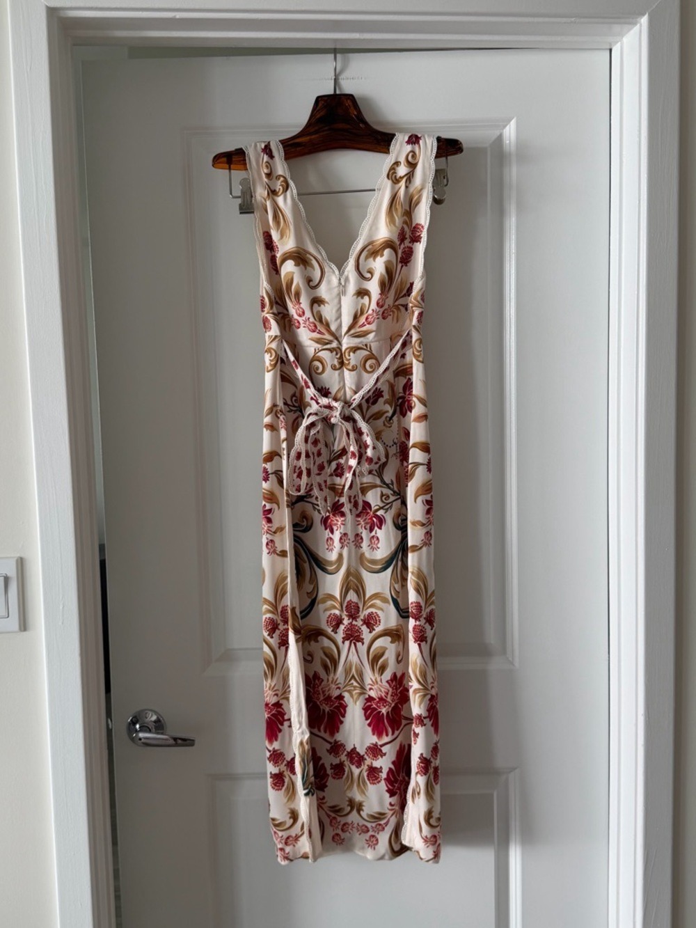 Farm Rio Royal Garden Print Sleeveless Satin Dress - Picture 11 of 11